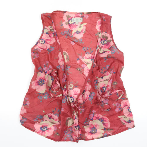 Jigsaw Womens Pink Floral  Basic T-Shirt Size 8