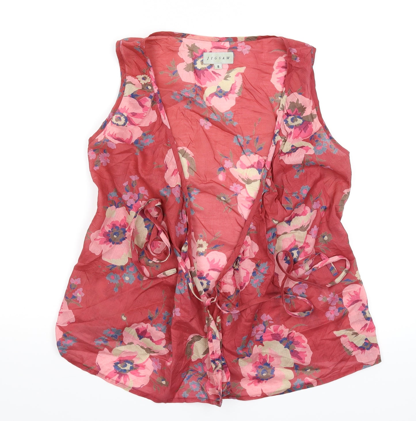 Jigsaw Womens Pink Floral  Basic T-Shirt Size 8