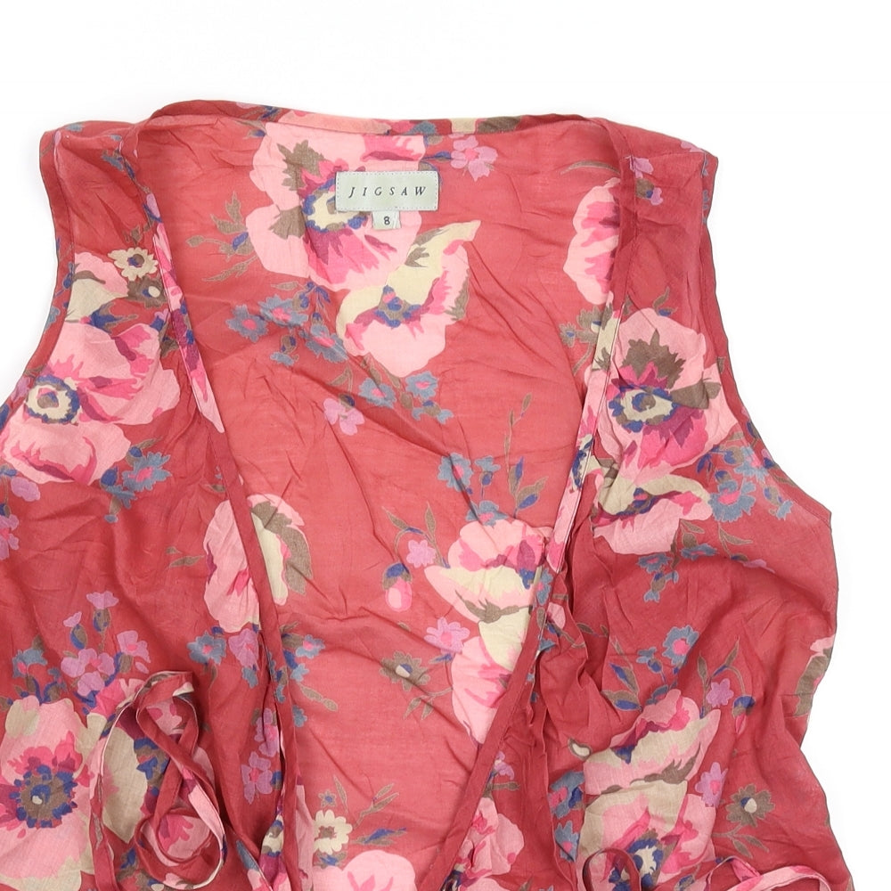 Jigsaw Womens Pink Floral  Basic T-Shirt Size 8