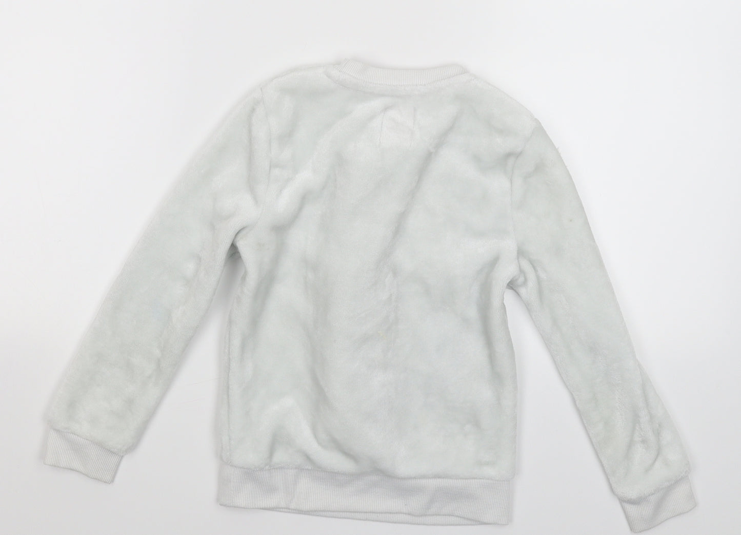 George Girls White Solid Fleece Top Robe Size 6-7 Years