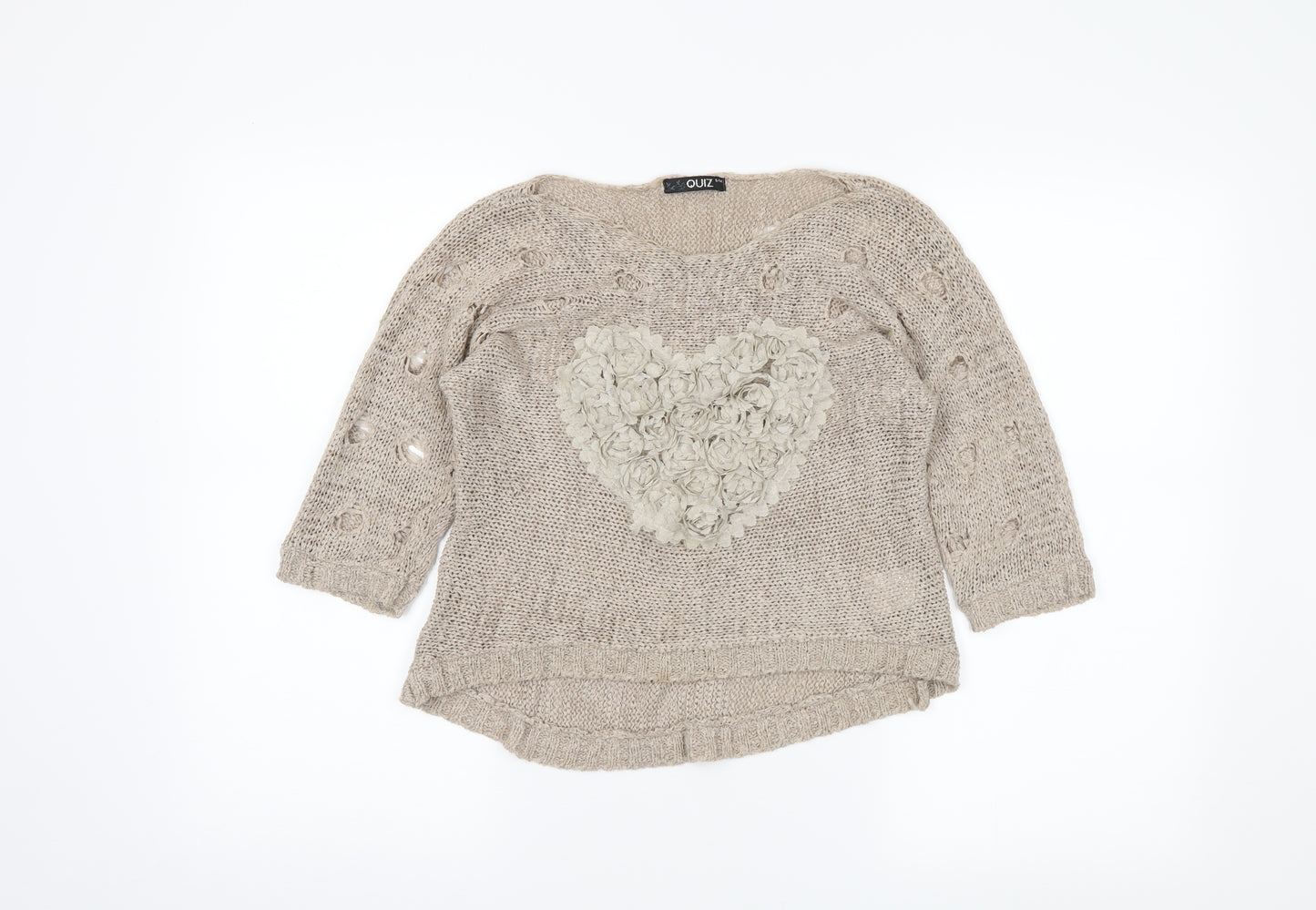 Quiz Womens Beige   Pullover Jumper Size S