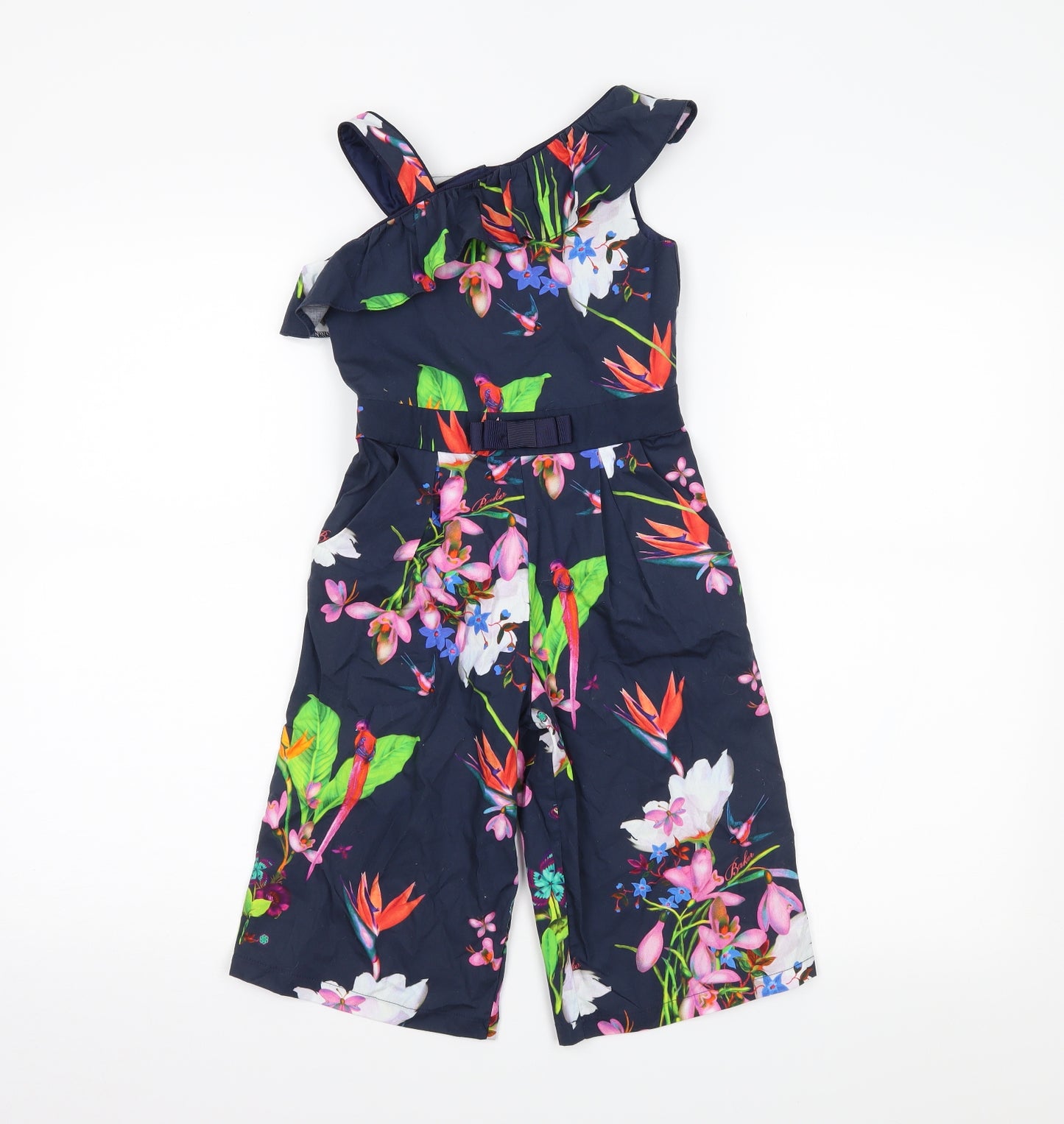 Ted Baker Girls Blue Floral  Jumpsuit One-Piece Size 5 Years