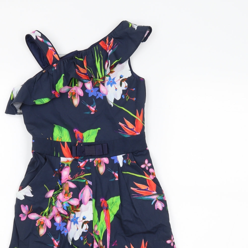 Ted Baker Girls Blue Floral  Jumpsuit One-Piece Size 5 Years