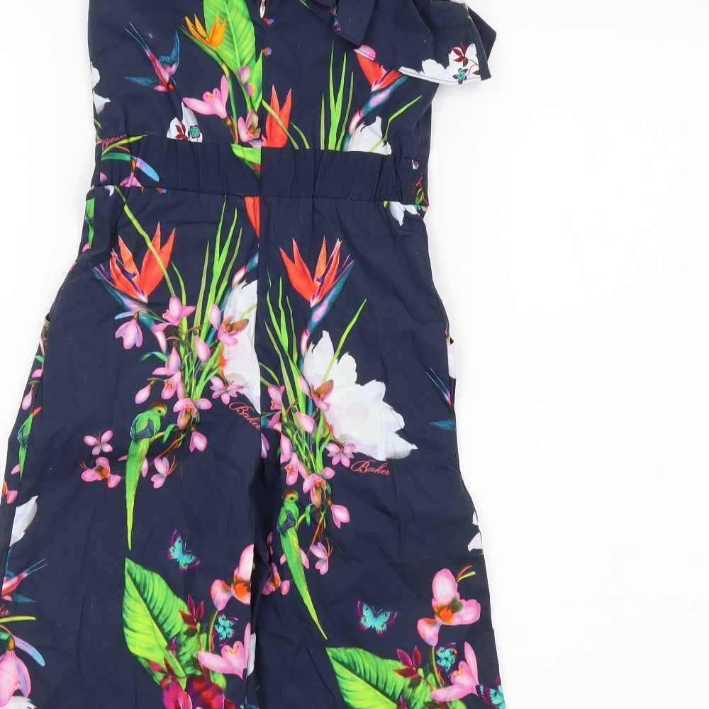 Ted Baker Girls Blue Floral  Jumpsuit One-Piece Size 5 Years