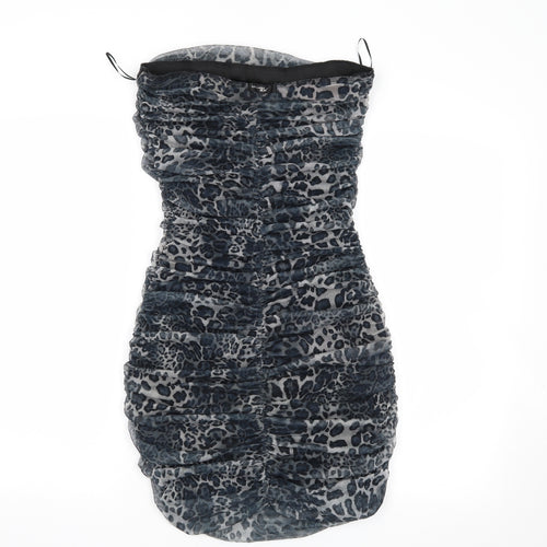 Jane Norman Womens Grey Animal Print  Bodycon  Size 14
