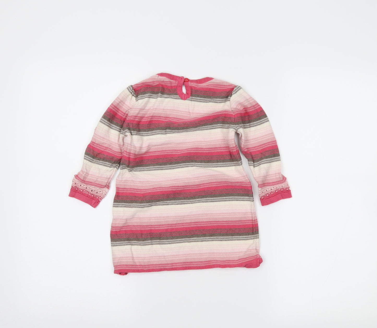 Autograph Girls Pink Spotted  Jumper Dress  Size 18-24 Months