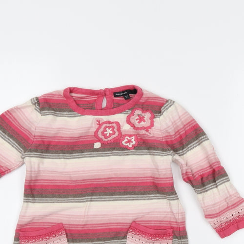 Autograph Girls Pink Spotted  Jumper Dress  Size 18-24 Months