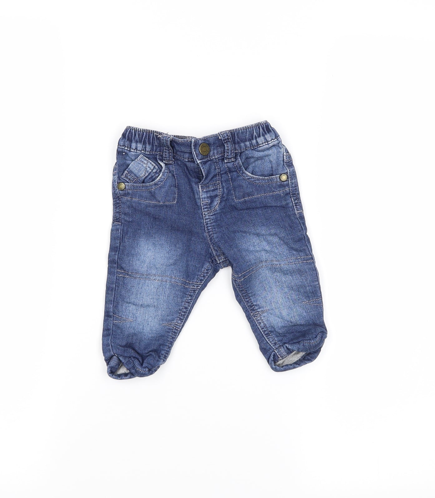 F&F Boys Blue  Denim Capri Jeans Size 0-3 Months