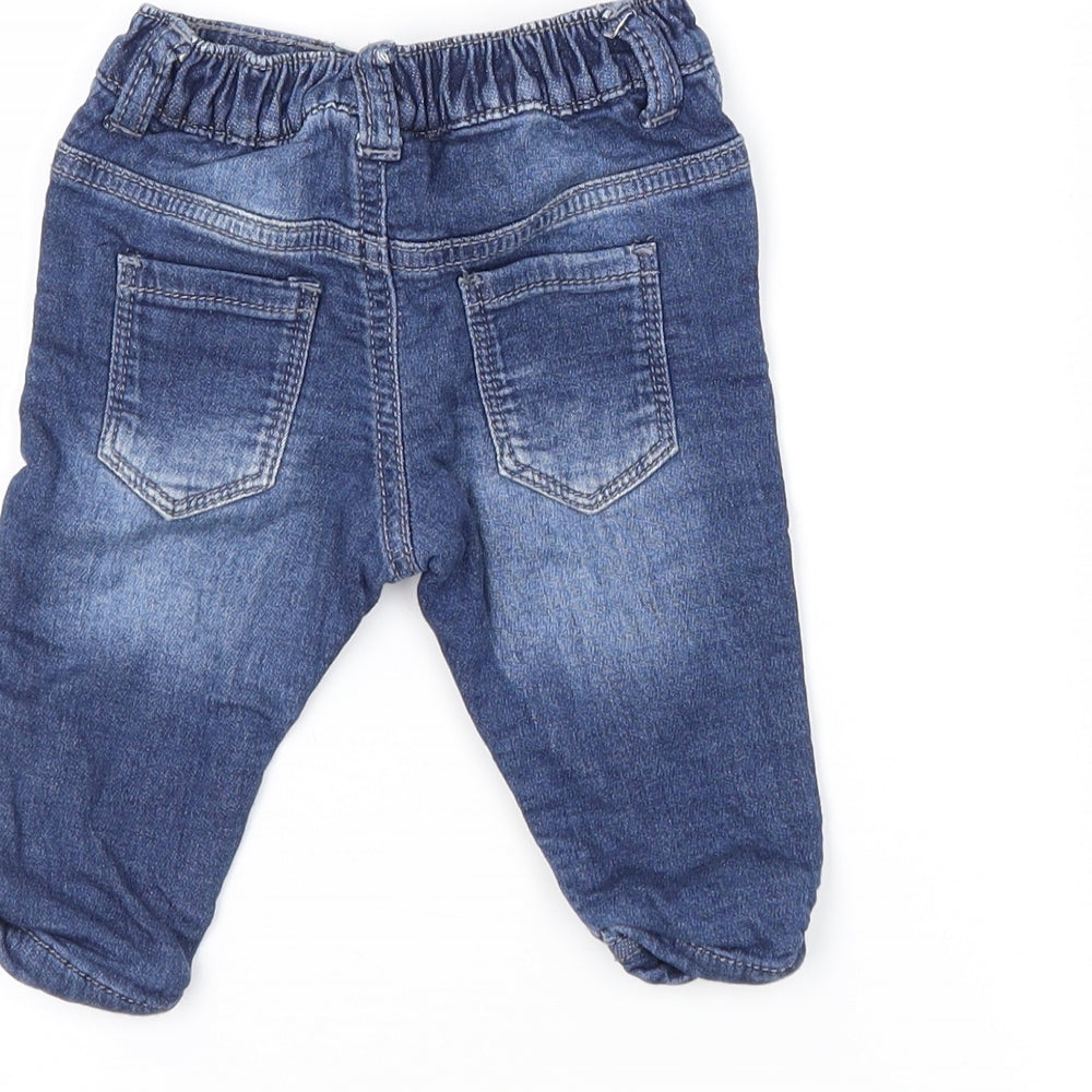 F&F Boys Blue  Denim Capri Jeans Size 0-3 Months