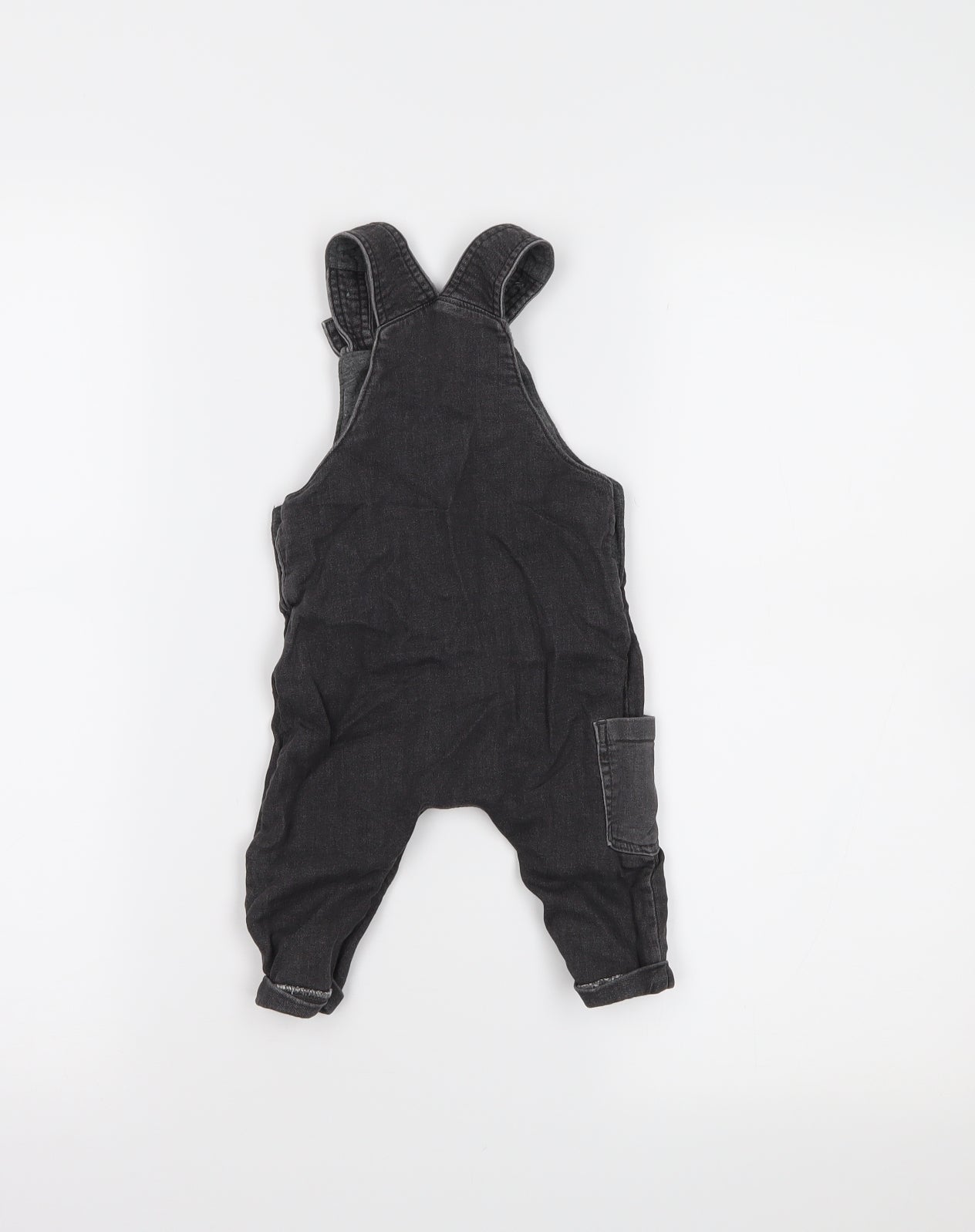 NEXT Boys Grey  Denim Dungaree One-Piece Size 3-6 Months