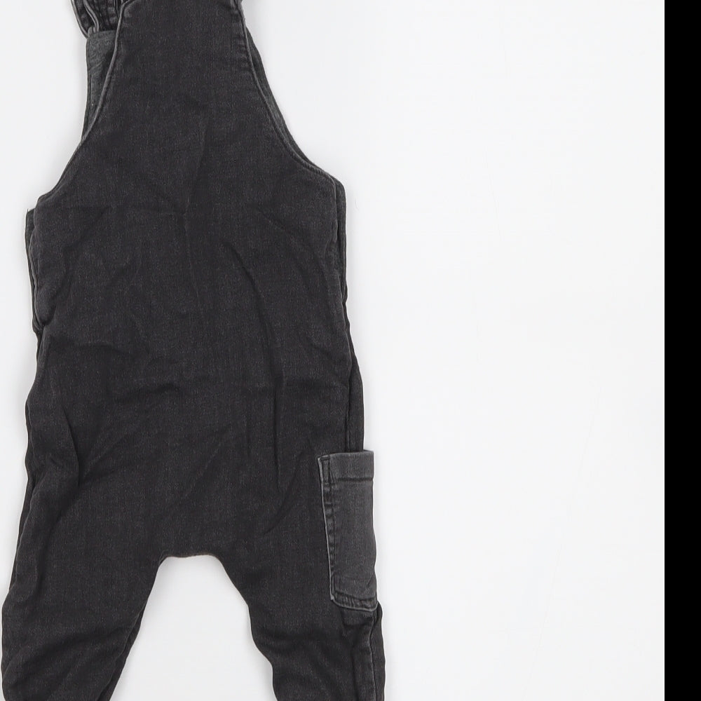 NEXT Boys Grey  Denim Dungaree One-Piece Size 3-6 Months
