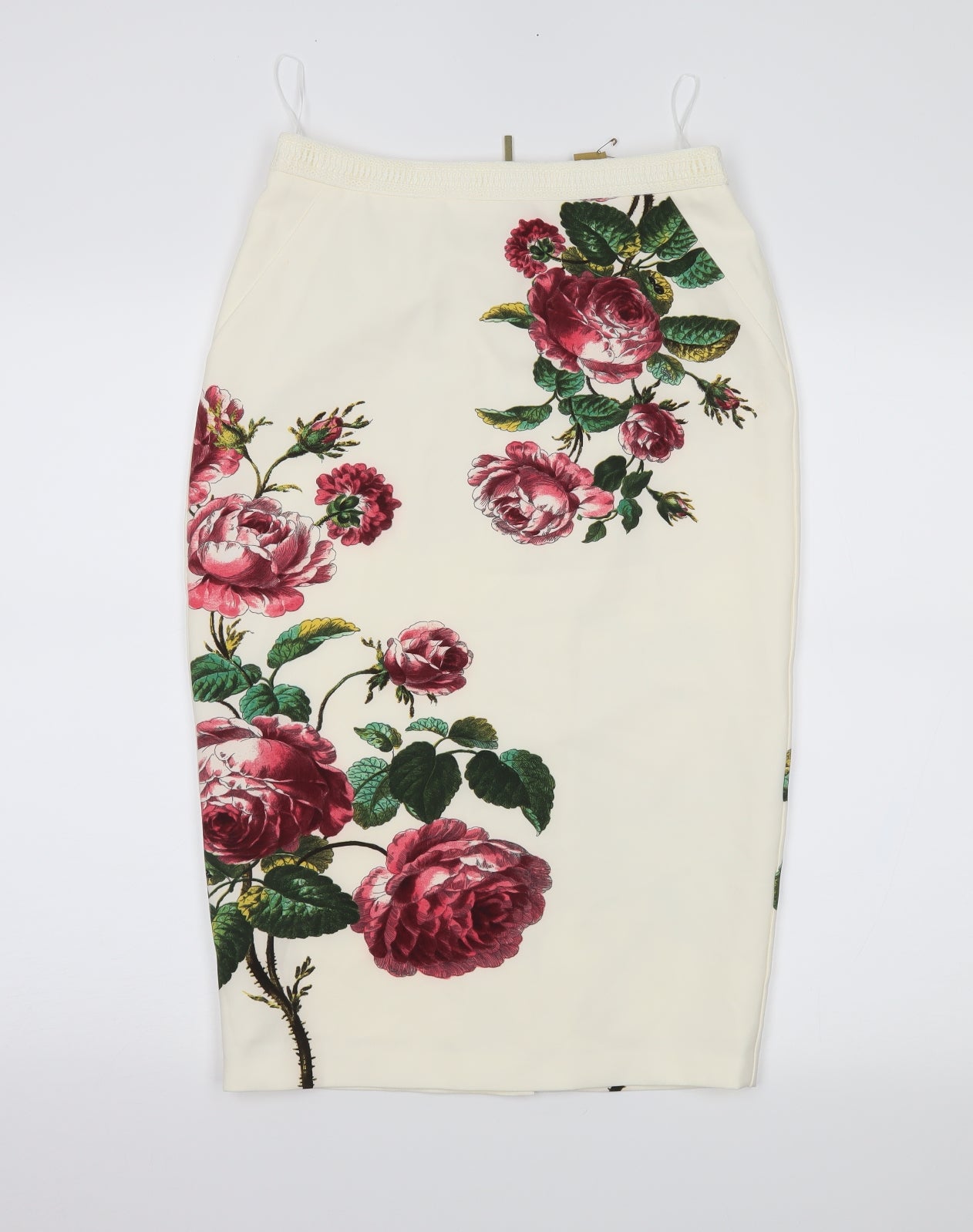Oasis Womens Ivory Floral  Straight & Pencil Skirt Size 8