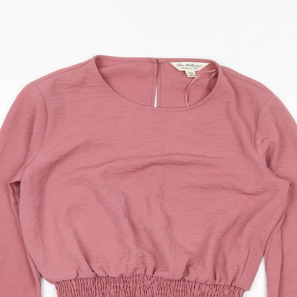 Miss Selfridge Womens Pink   Cropped Blouse Size 8