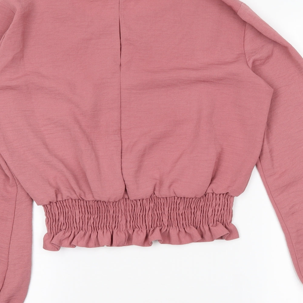 Miss Selfridge Womens Pink   Cropped Blouse Size 8