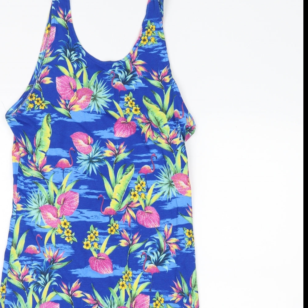 Atmosphere Womens Blue Floral  Tank Dress  Size 14