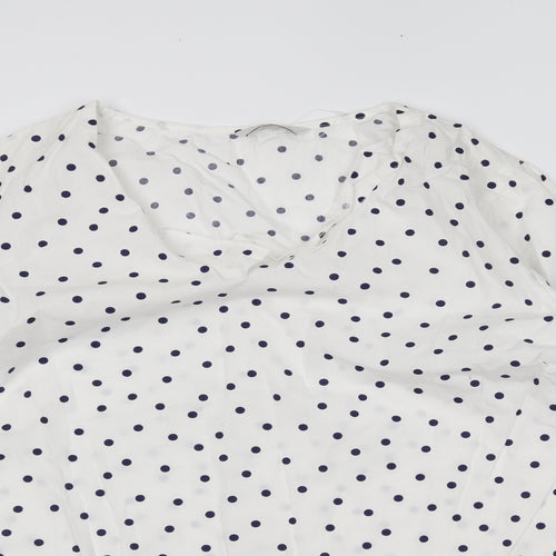 George Womens White Polka Dot  Basic Blouse Size 20