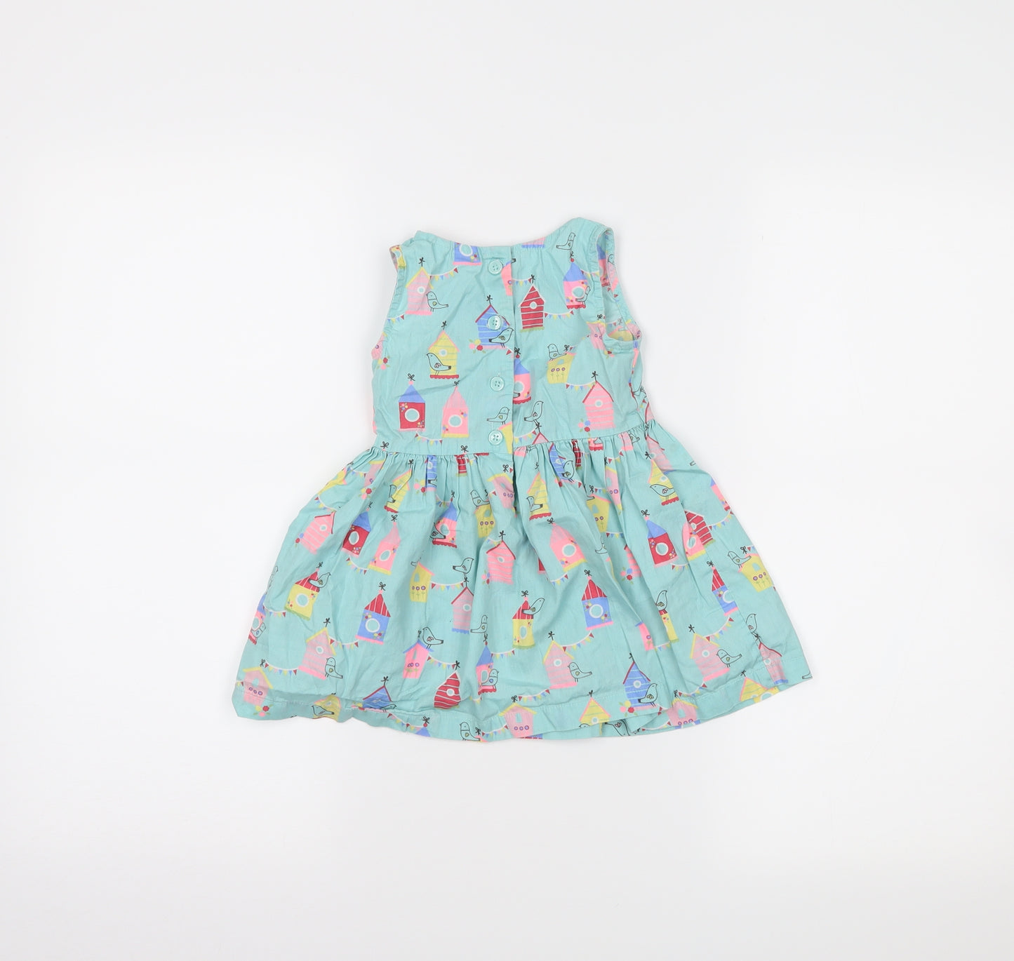bluzoo Girls Blue   Skater Dress  Size 9-12 Months