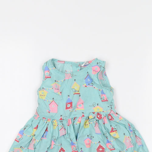 bluzoo Girls Blue   Skater Dress  Size 9-12 Months