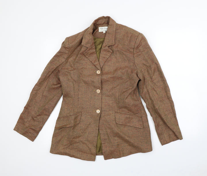 Phase Eight Womens Brown Jacket Blazer Size 12 - Shoulder Pads