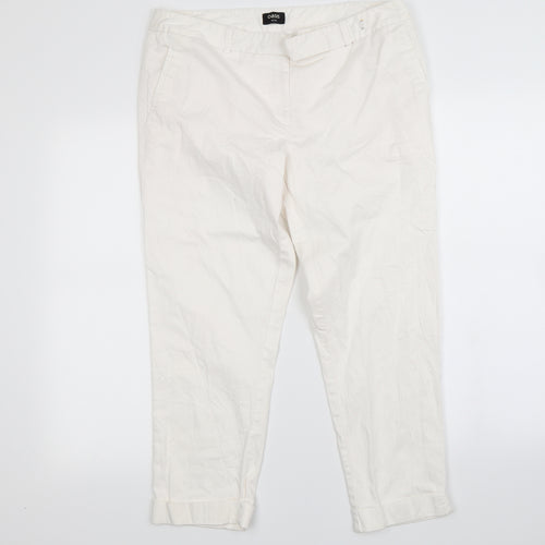 Oasis Womens White  Rayon Trousers  Size 16 L24 in