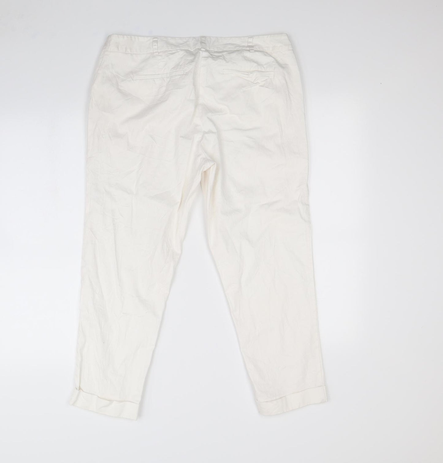 Oasis Womens White  Rayon Trousers  Size 16 L24 in