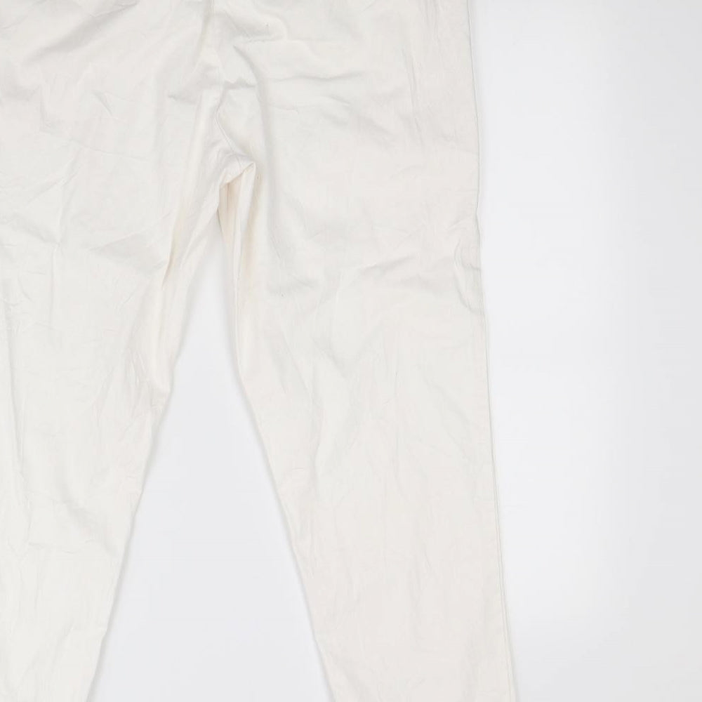Oasis Womens White  Rayon Trousers  Size 16 L24 in