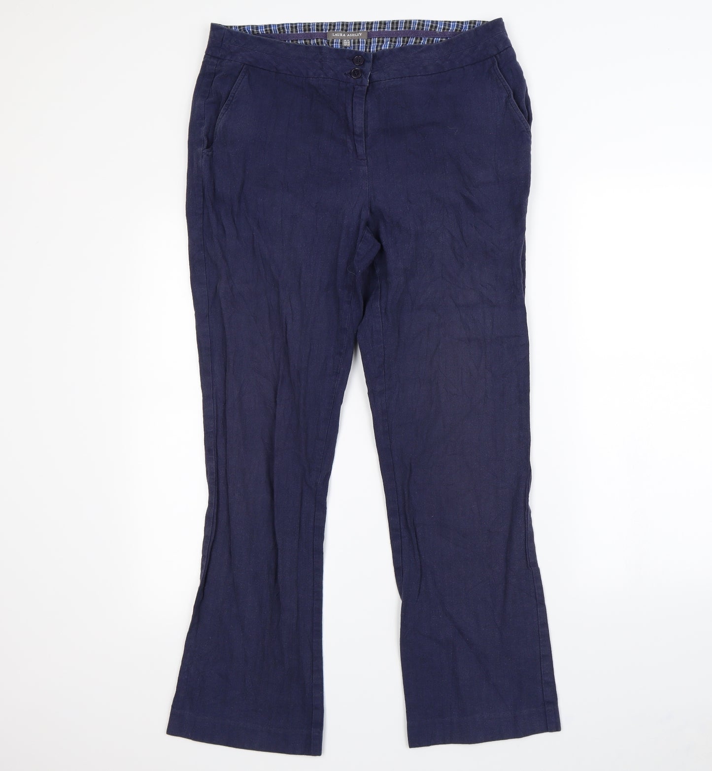 Laura Ashley Womens Blue  Rayon Trousers  Size 14 L30 in