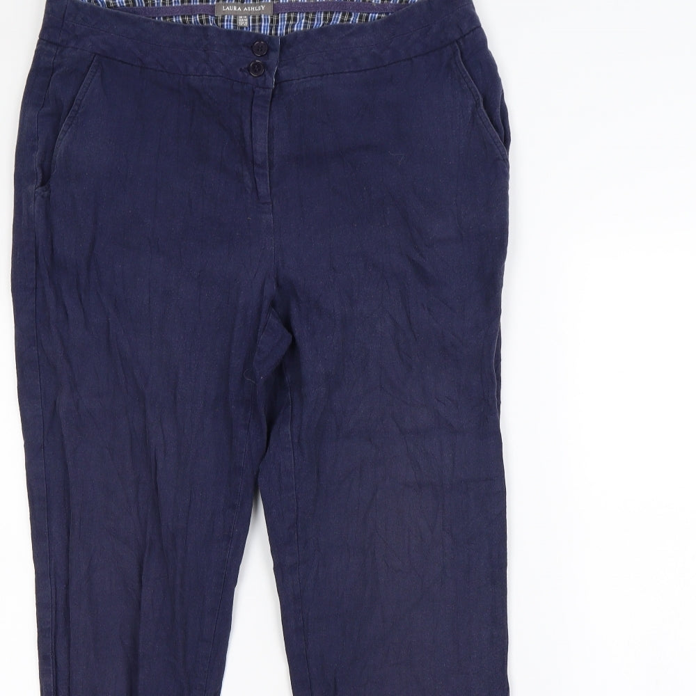 Laura Ashley Womens Blue  Rayon Trousers  Size 14 L30 in