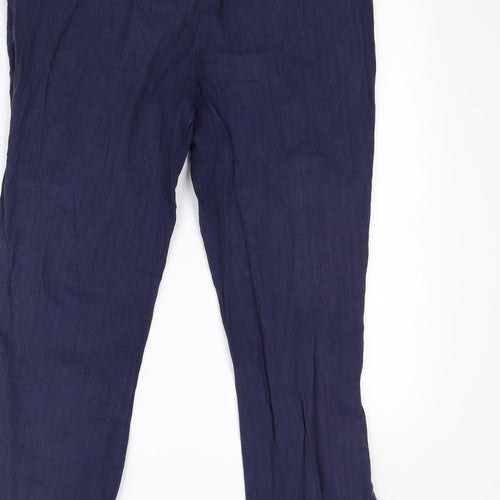Laura Ashley Womens Blue  Rayon Trousers  Size 14 L30 in