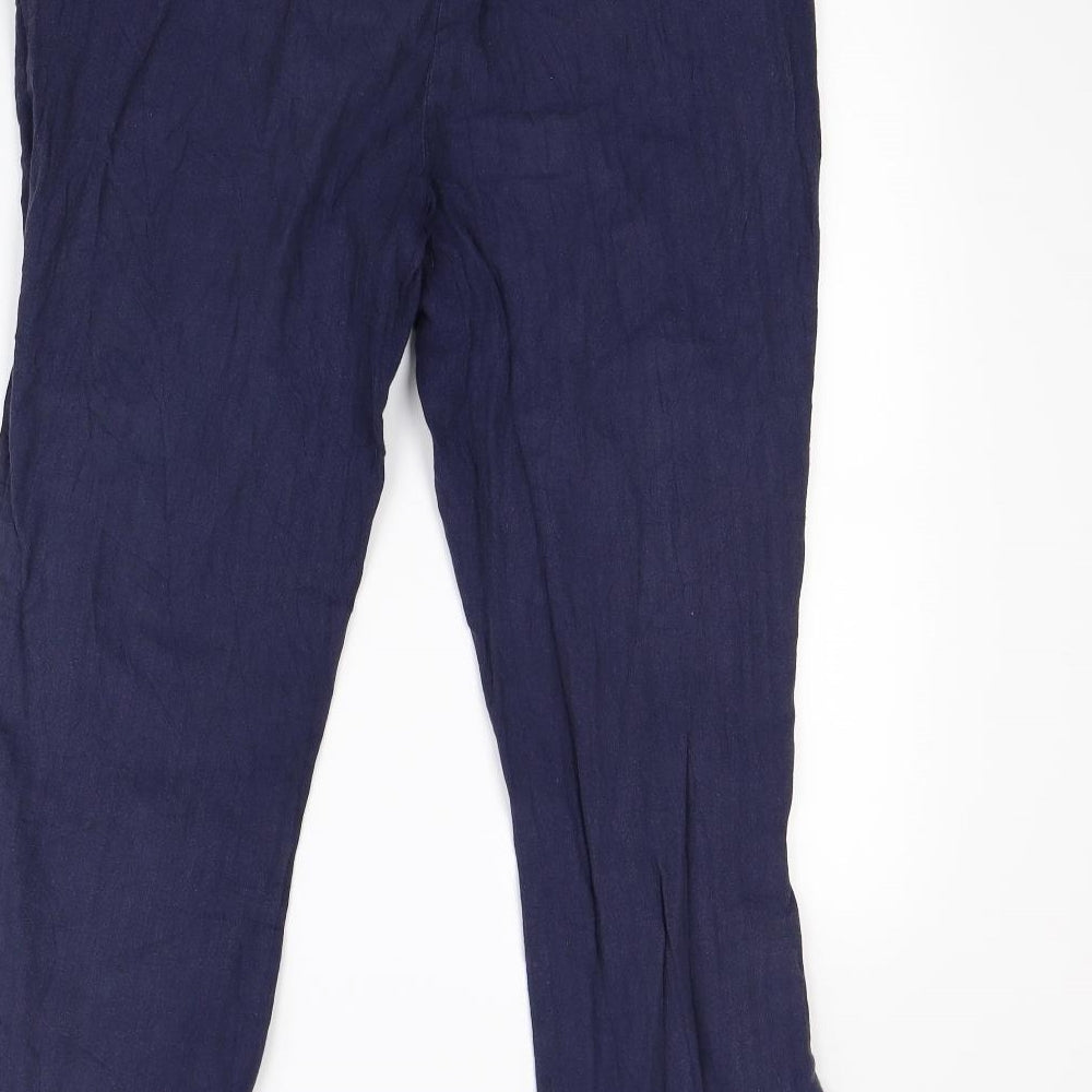 Laura Ashley Womens Blue  Rayon Trousers  Size 14 L30 in