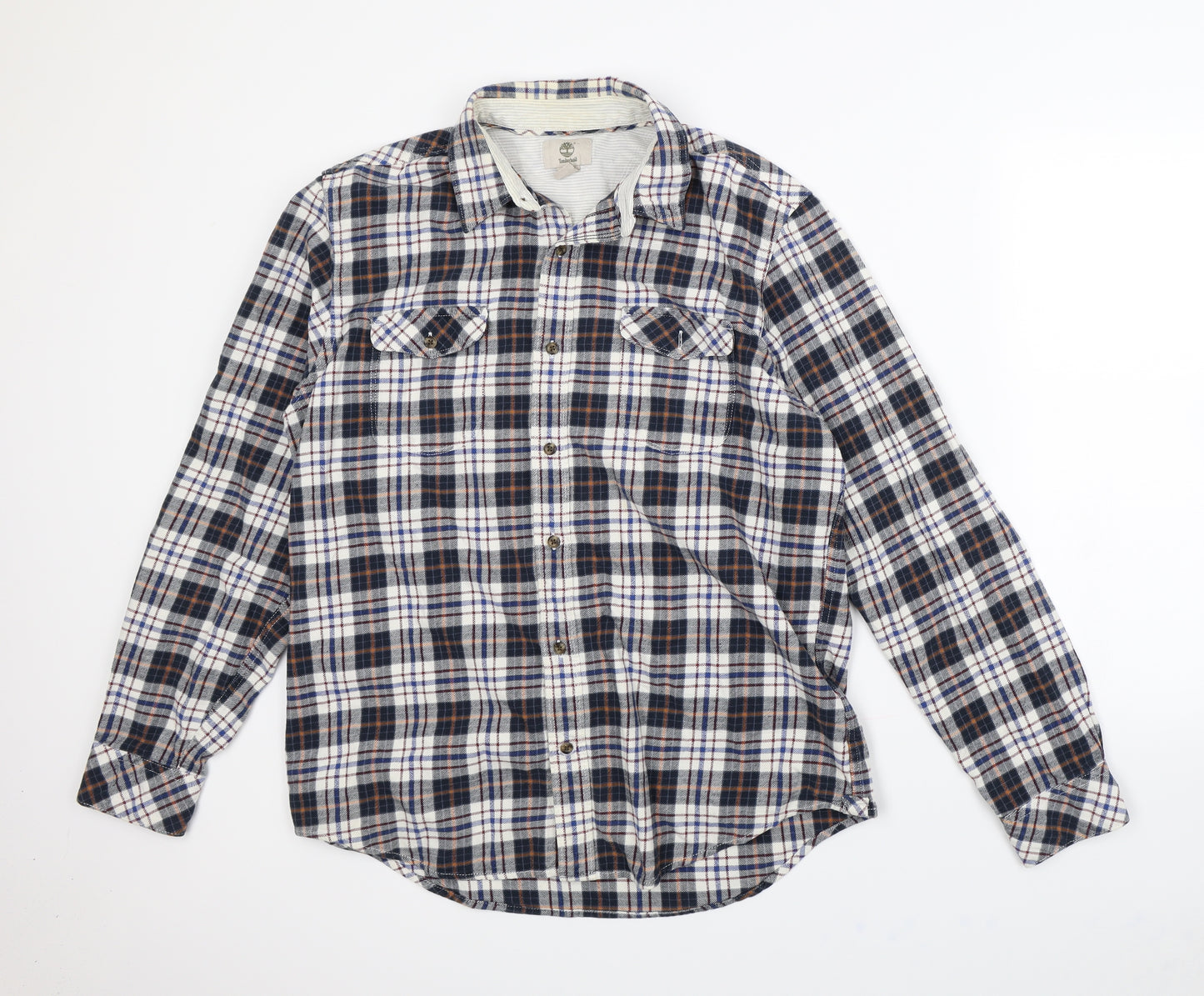 Timberland Mens Blue Plaid   Dress Shirt Size L
