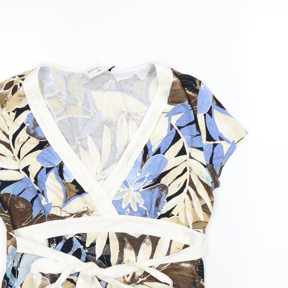 Just Elegance Womens Multicoloured Floral  Basic Tank Size 14