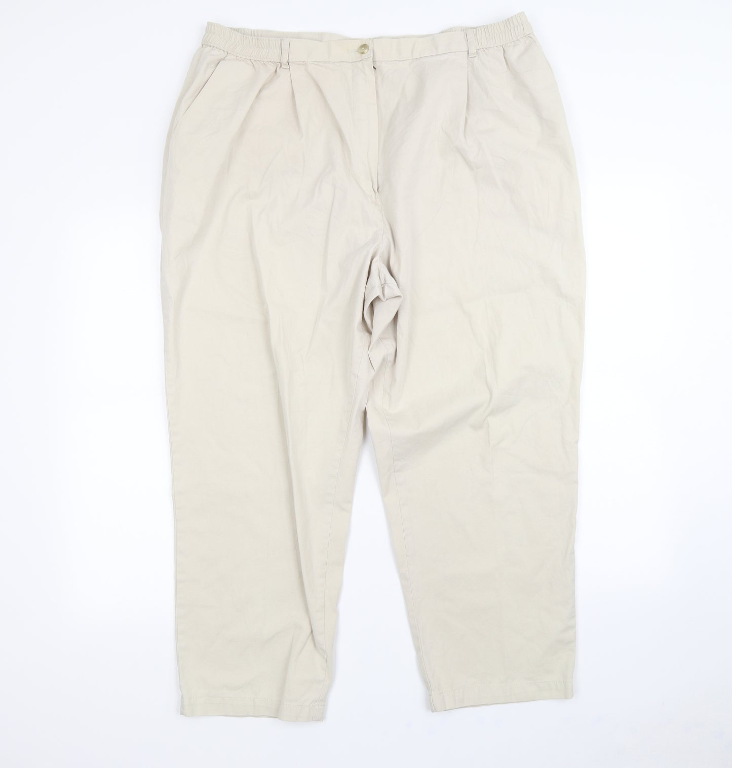 m&S Womens Beige   Trousers  Size 22 L29 in