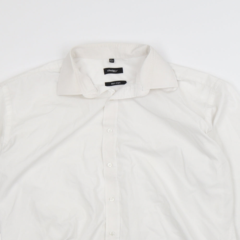 Disley Mens White    Dress Shirt Size 42