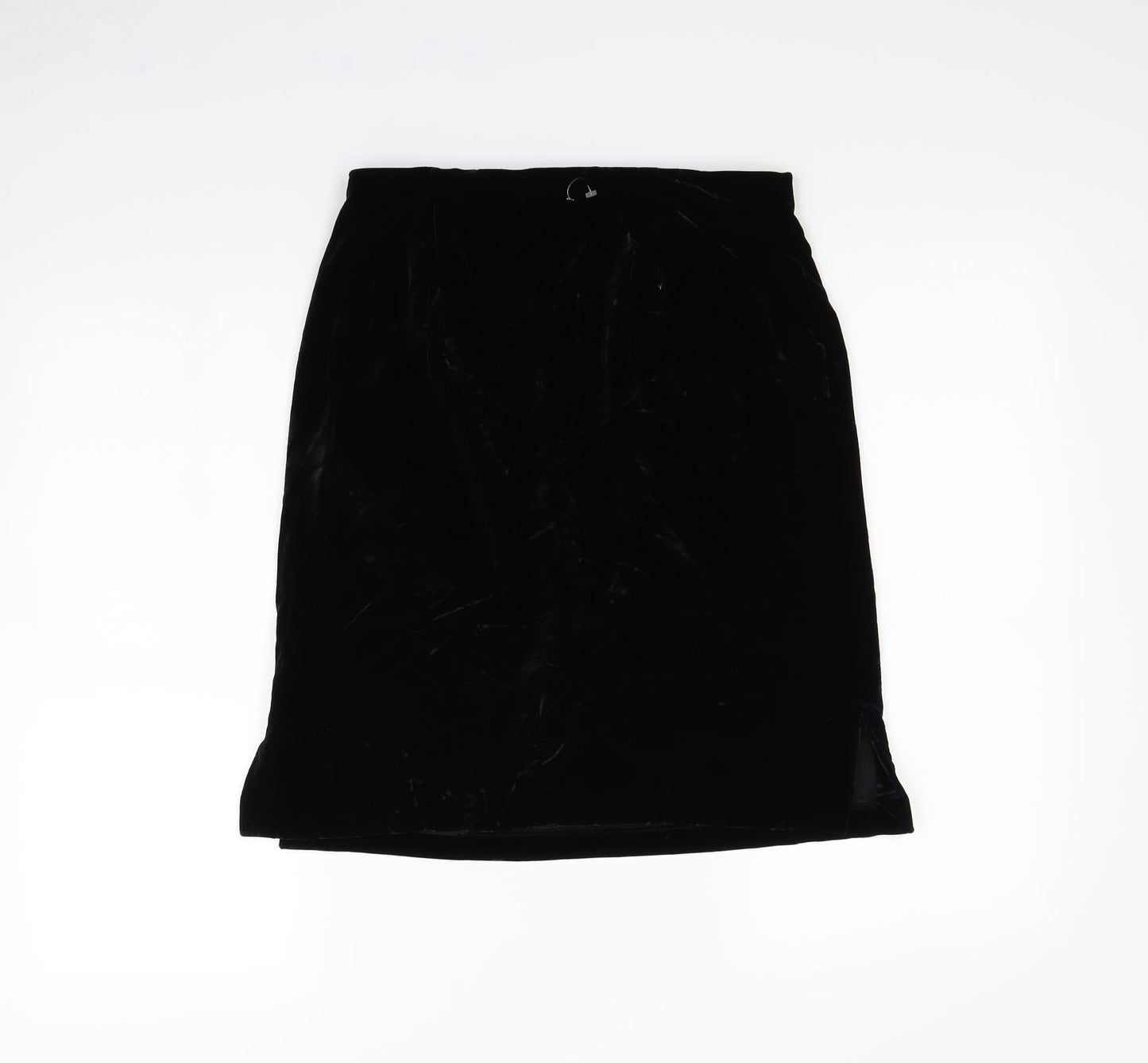 St Michael Womens Black  Velour Mini Skirt Size 12