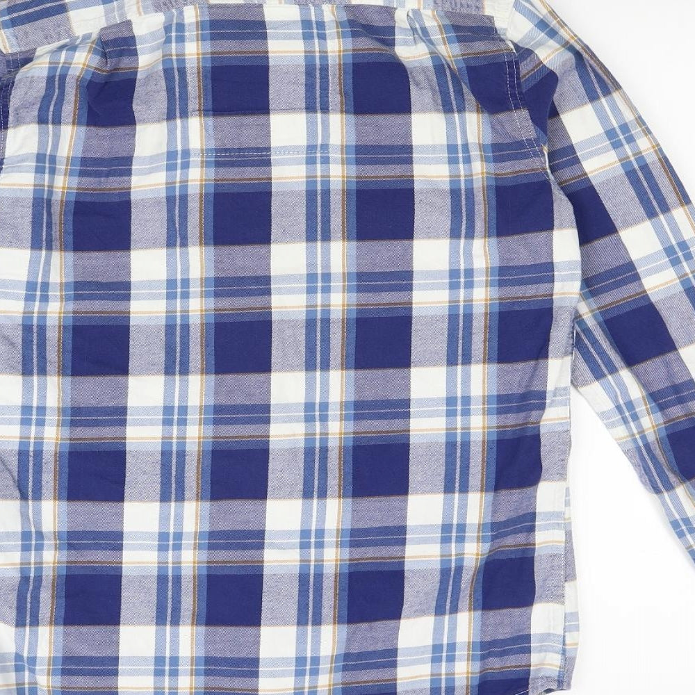 Superdry Mens Blue Plaid   Dress Shirt Size S