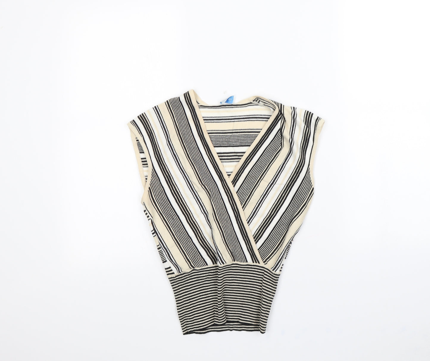 Oasis Womens Brown Striped  Pullover Jumper Size 12