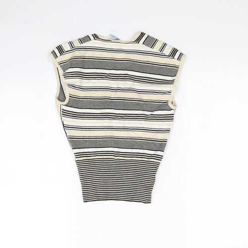 Oasis Womens Brown Striped  Pullover Jumper Size 12