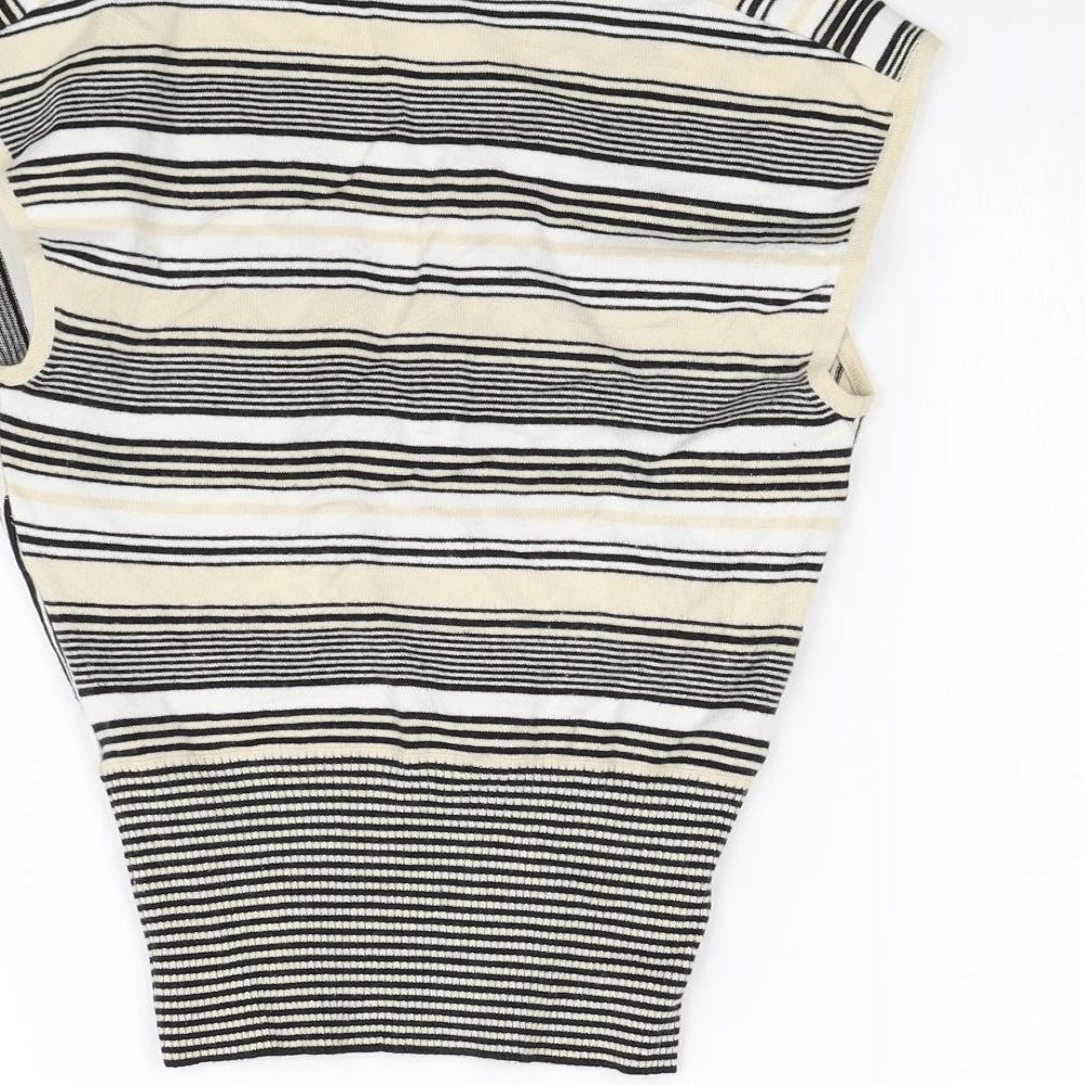 Oasis Womens Brown Striped  Pullover Jumper Size 12