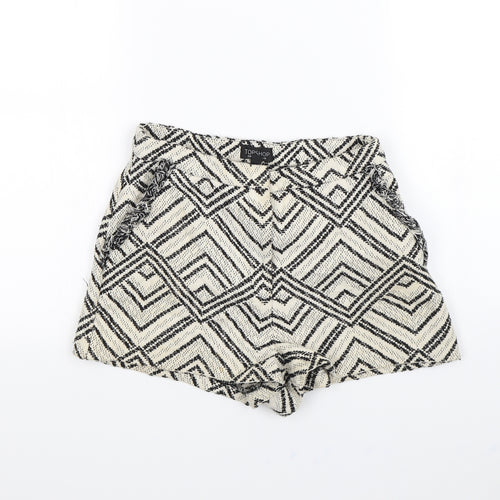 Topshop Womens Beige Geometric  Culotte Shorts Size 10