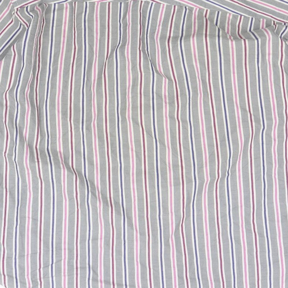 Blue Harbour Mens Grey Striped   Dress Shirt Size L