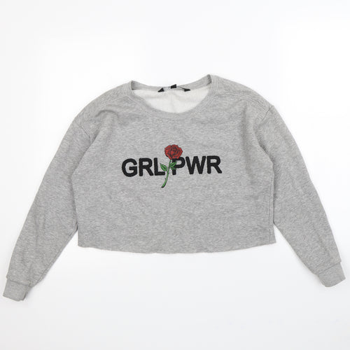 New Look Girls Grey   Pullover Jumper Size 12 Years  - Rose
