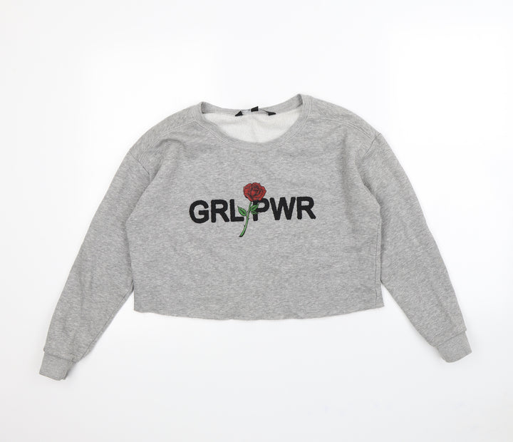 New Look Girls Grey Pullover Jumper Size 12 Years - Rose