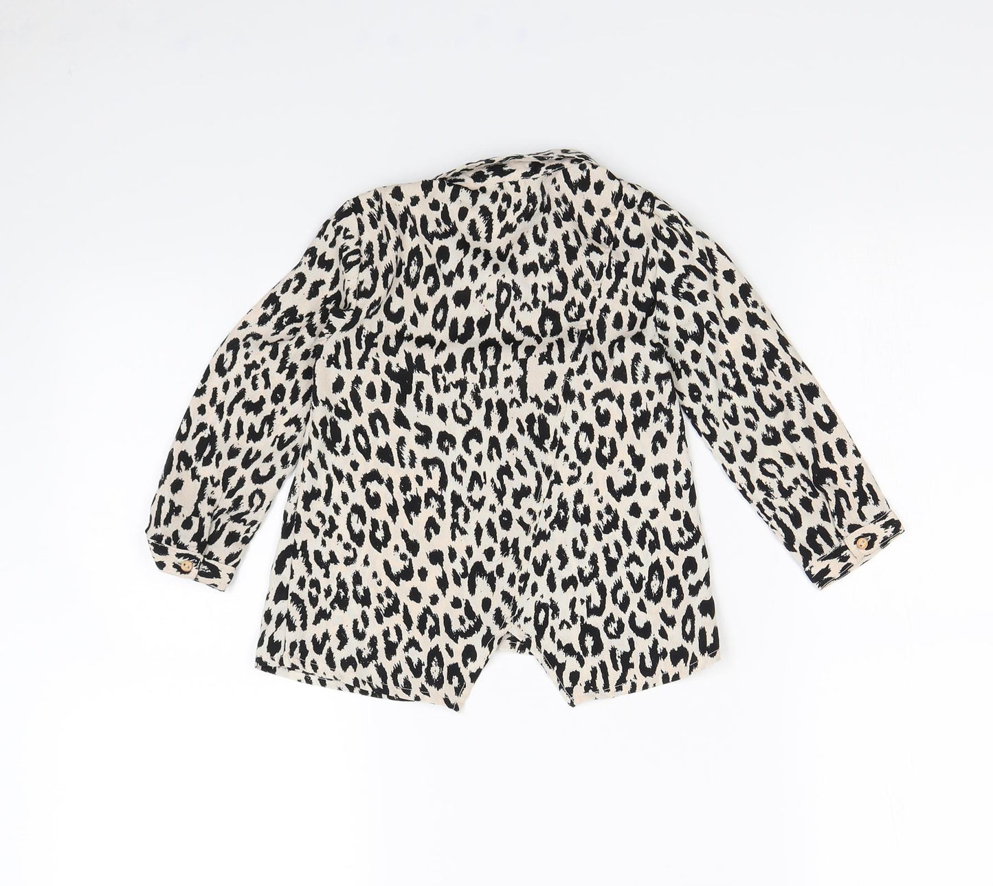 River Island Girls Ivory Animal Print  Basic Button-Up Size 24 Months