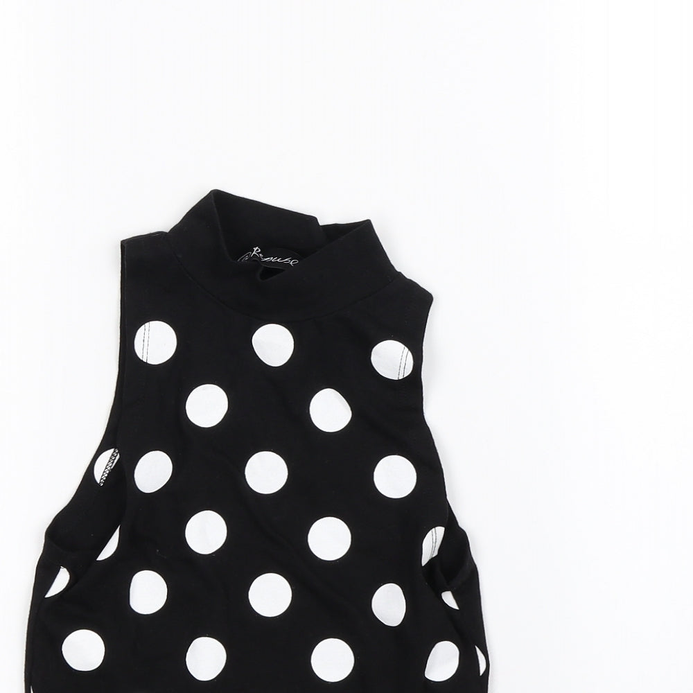 Republic Womens Black Polka Dot  Cropped Tank Size 8