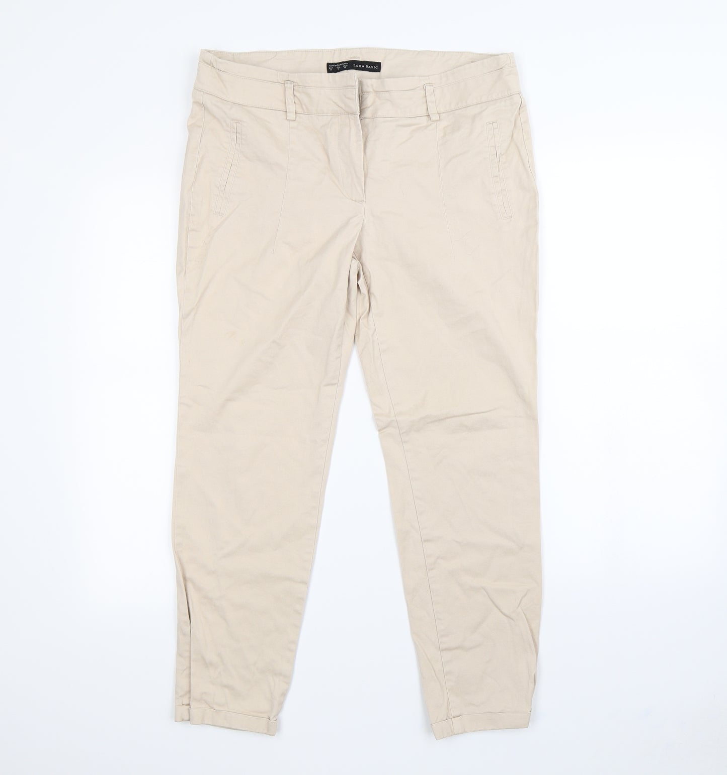 Zara Womens Beige   Trousers  Size 12 L25 in