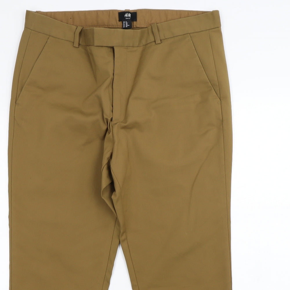H&M Mens Brown   Trousers  Size 38 in L30 in