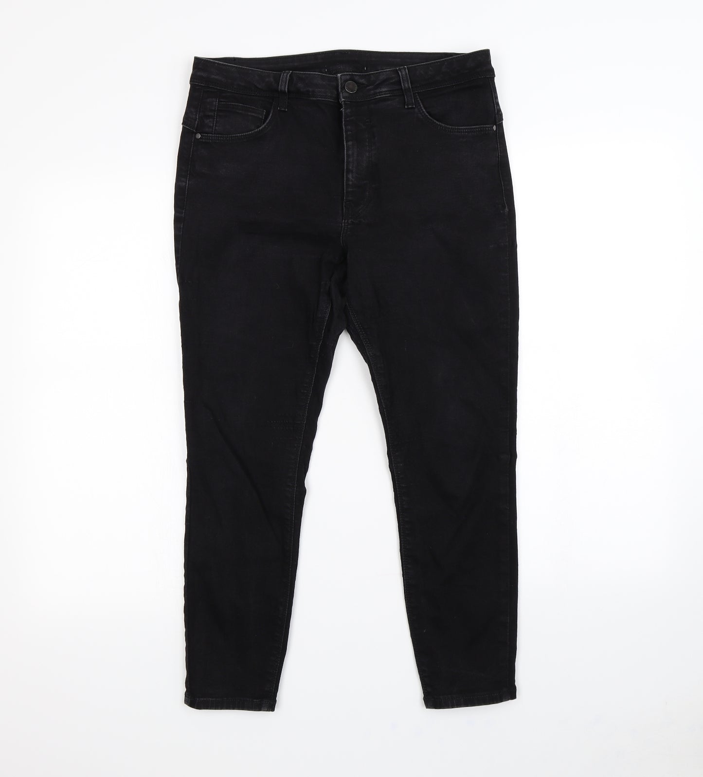 Preworn Womens Black   Cropped Trousers Size 32 in L24 in