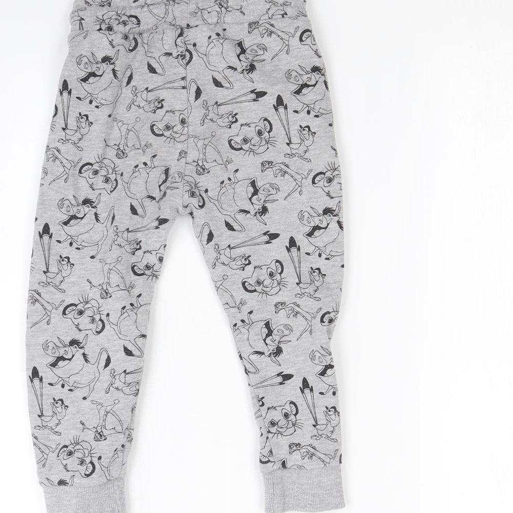 Disney Boys Grey Spotted  Jogger Trousers Size 2 Years - The Lion King