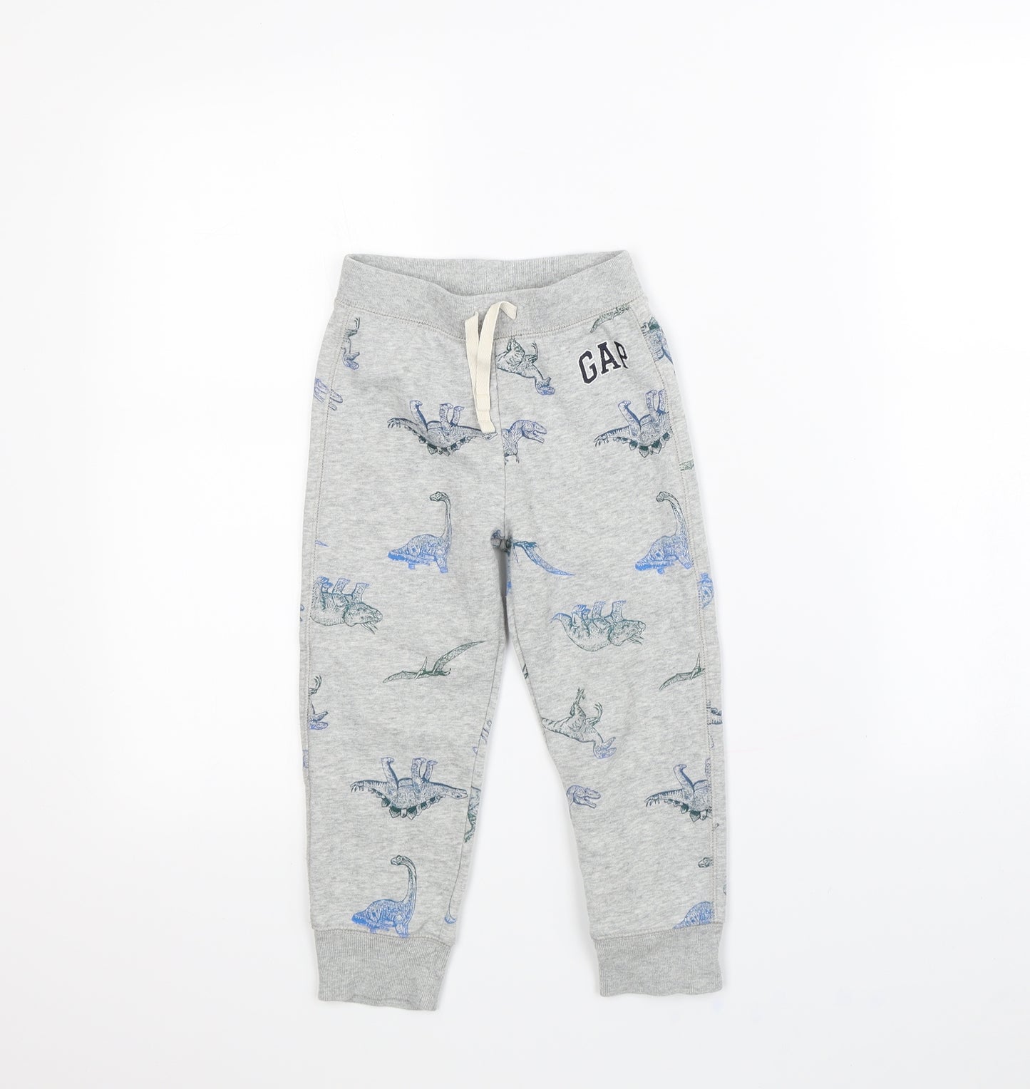 Gap Boys Grey Spotted  Jogger Trousers Size 4 Years - DInosaur